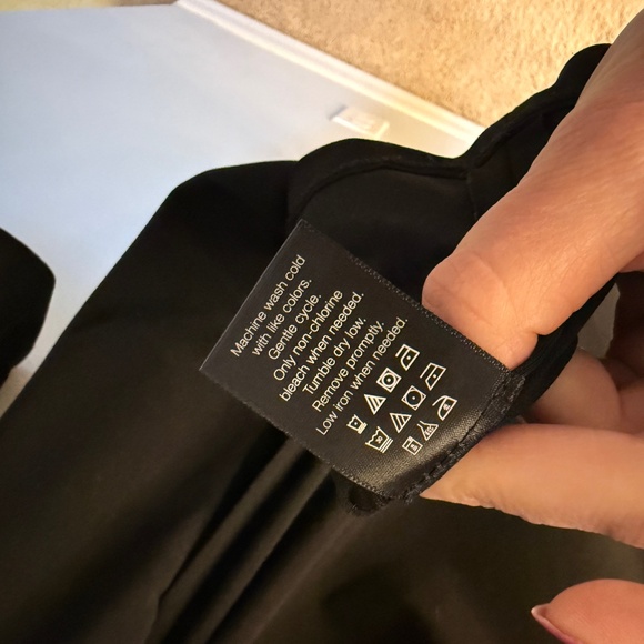 NORMA KAMALI Kamali Kulture faux wrap side drape black dress long sleeve Large - Picture 4 of 5